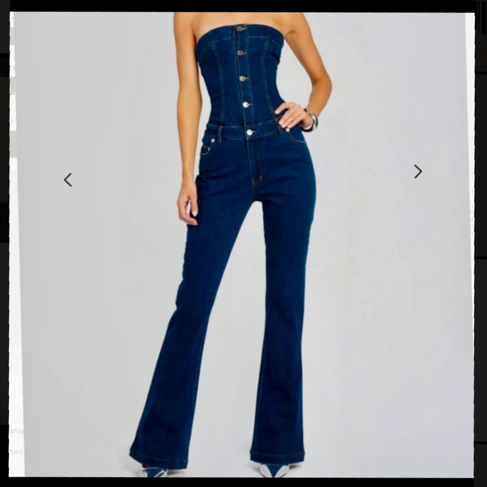 SER.O.YA's Strapless Denim Jumpsuit. Size Small. NWT